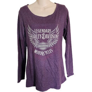Harley Davidson The Legend Lives On AZ  Purple Rhinestone T-Shirt Size Large